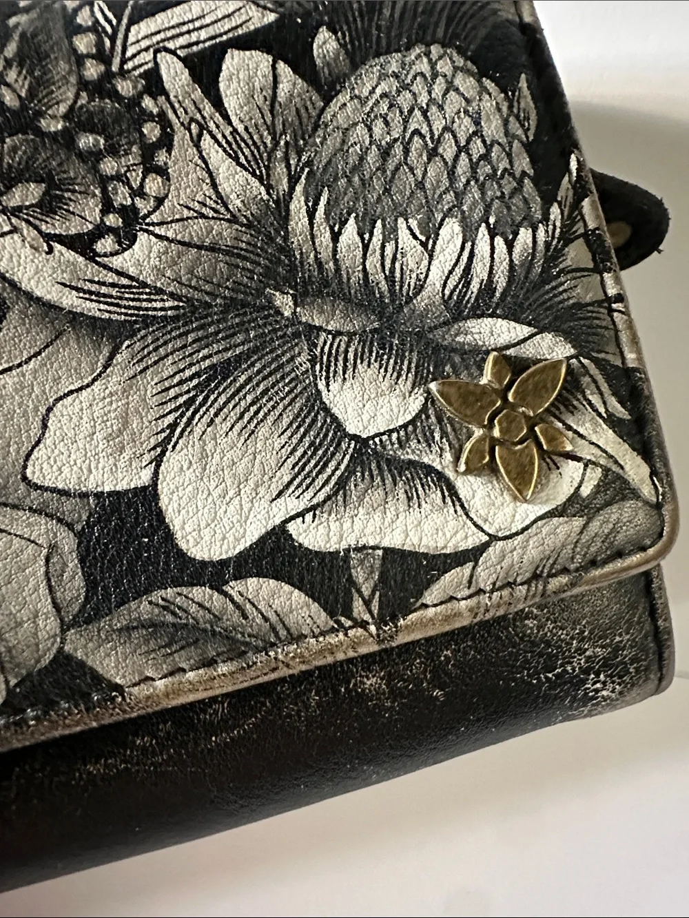 Anuschka Leather Hand Painted Wallet RFID